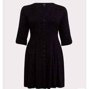 Torrid Black Button Front Shirt Dress